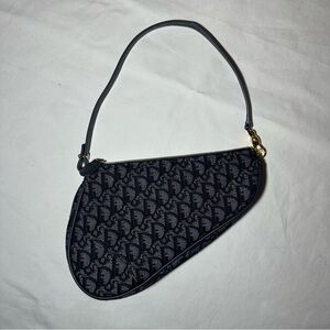 Vintage Dior Saddle Bag Monogram Trotter Shoulder Bag Purse